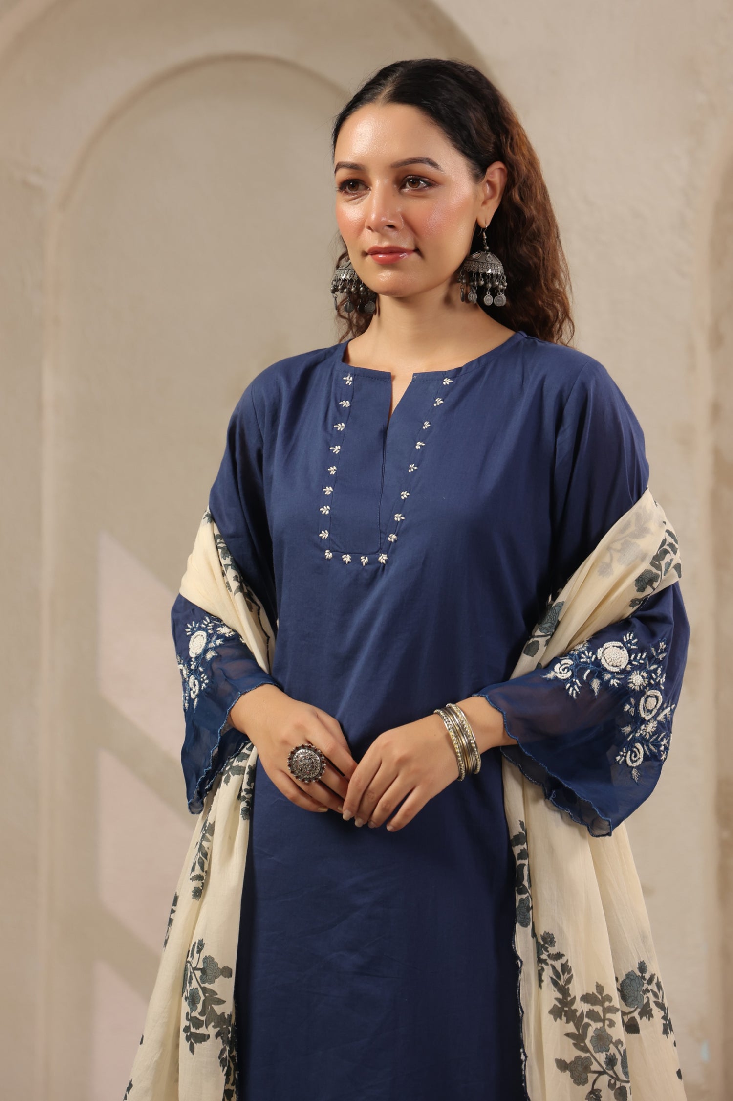 Midnight Blue Grace Embroidered Set