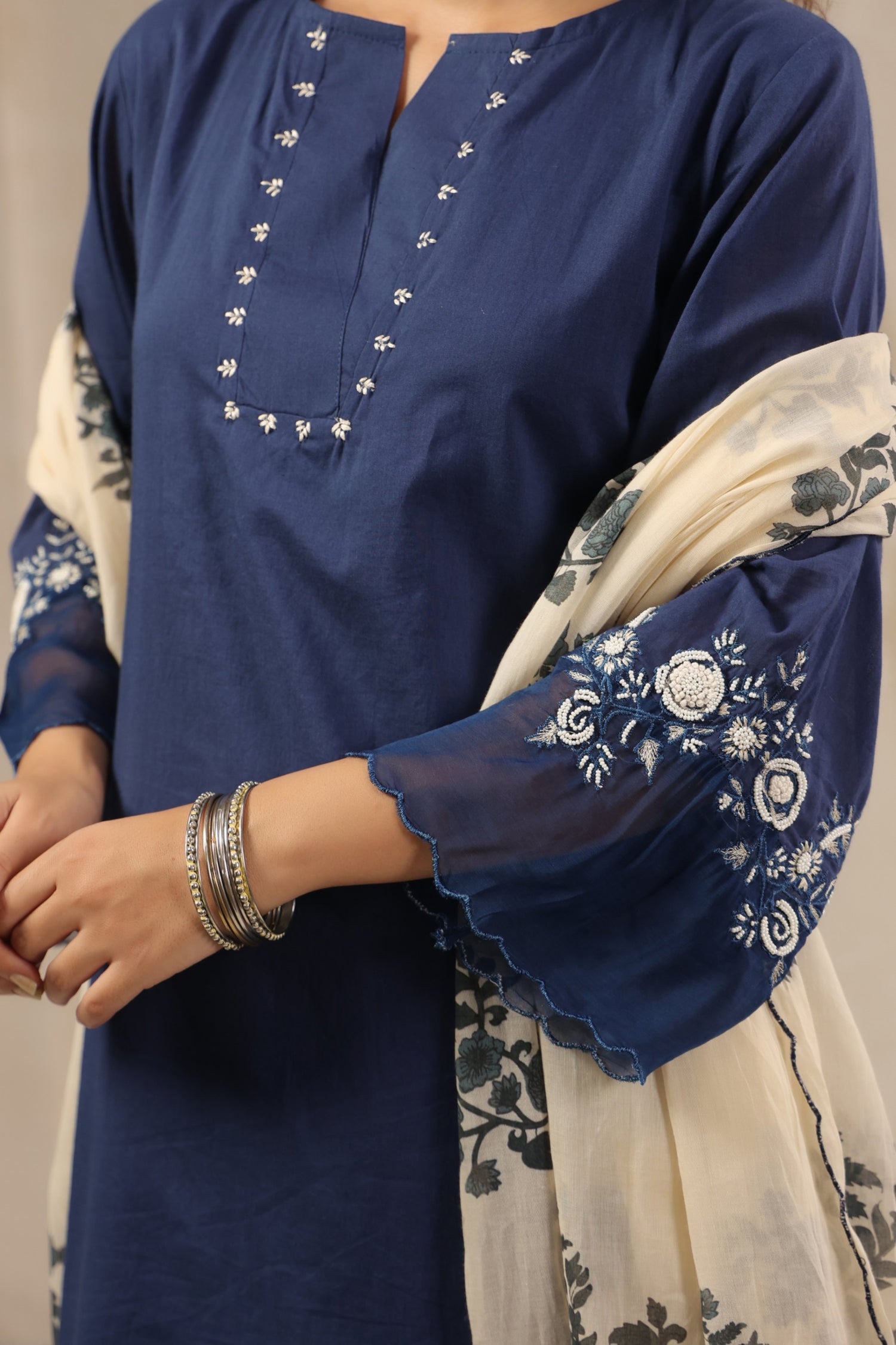 Midnight Blue Grace Embroidered Set