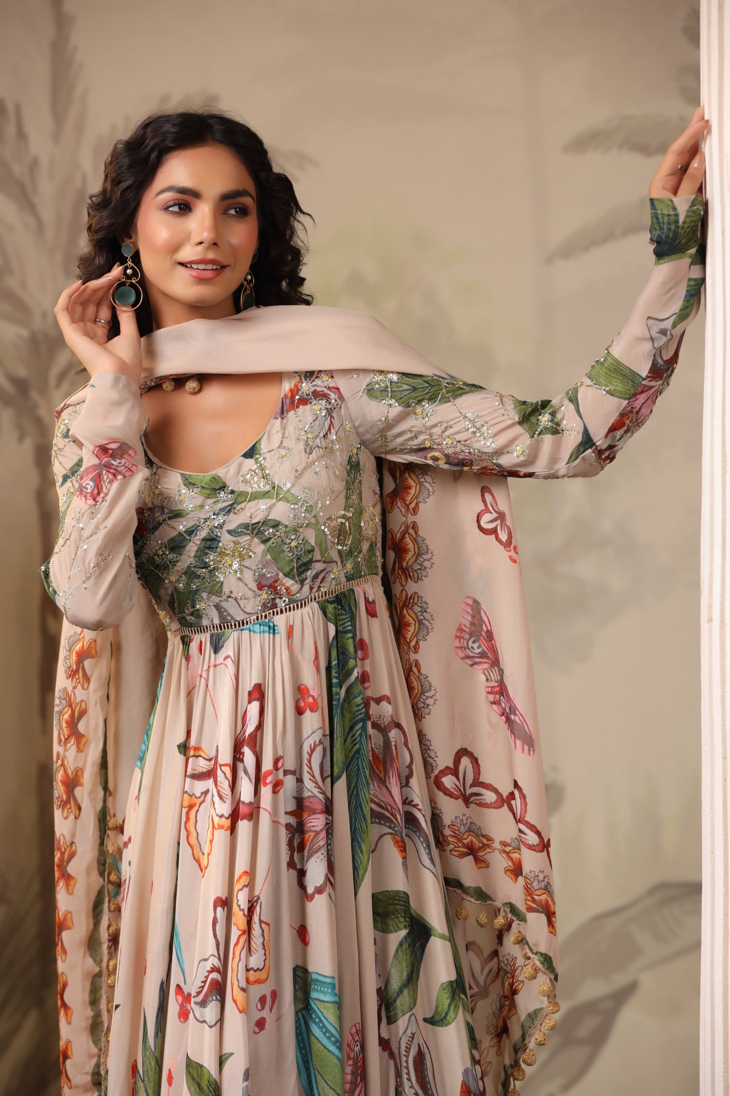Tropical Blossom Anarkali