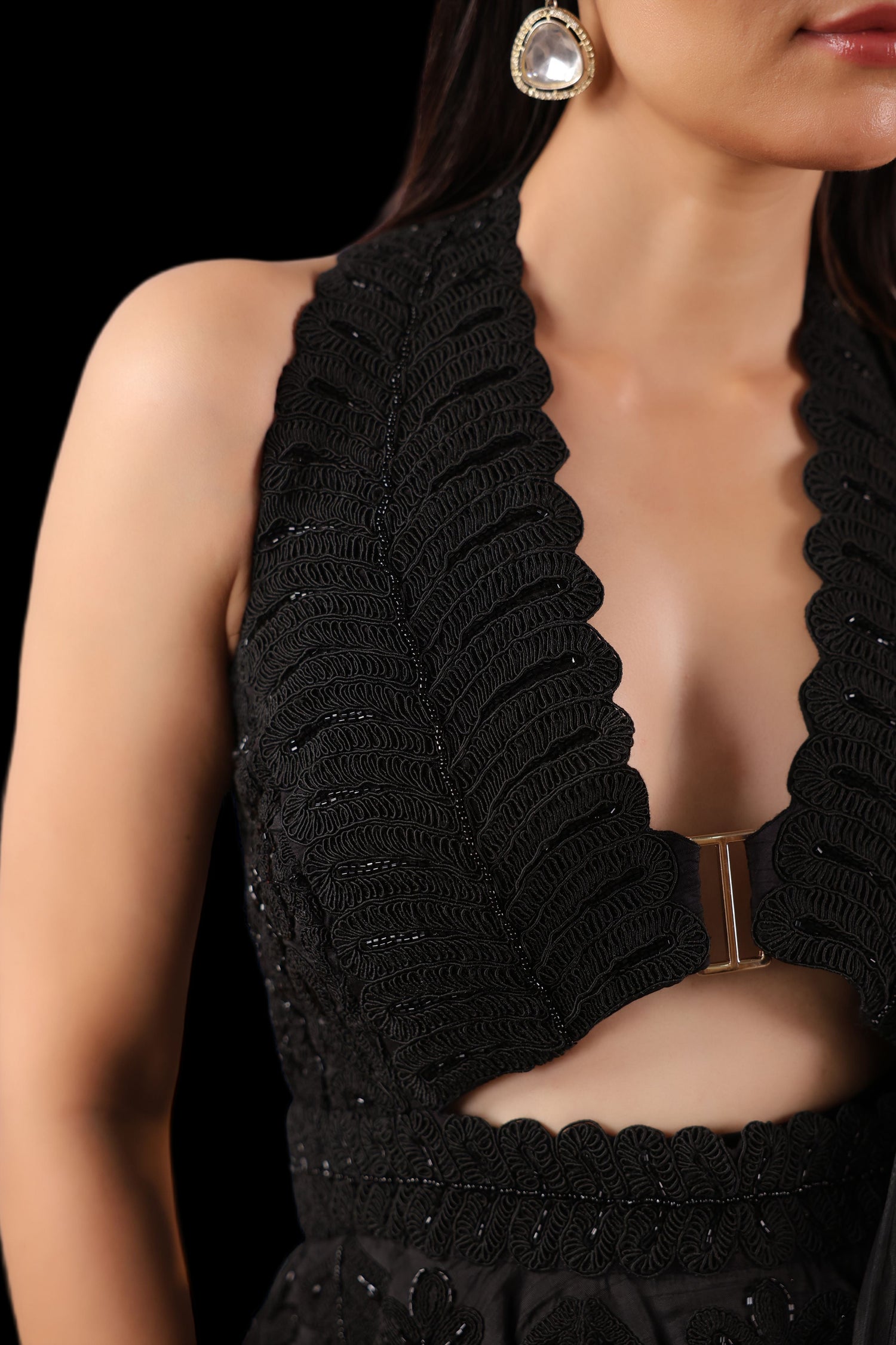 Black Midnight Muse Drape Set