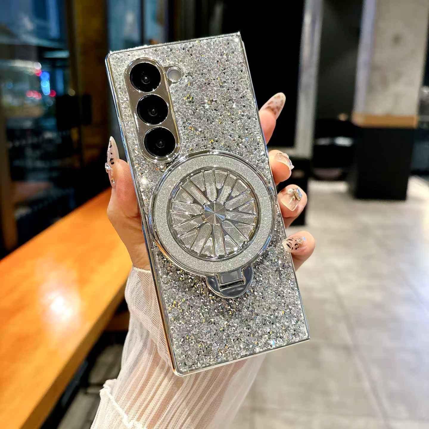 Samsung Galaxy Z Fold 7- Glitter Spinner Ring Case